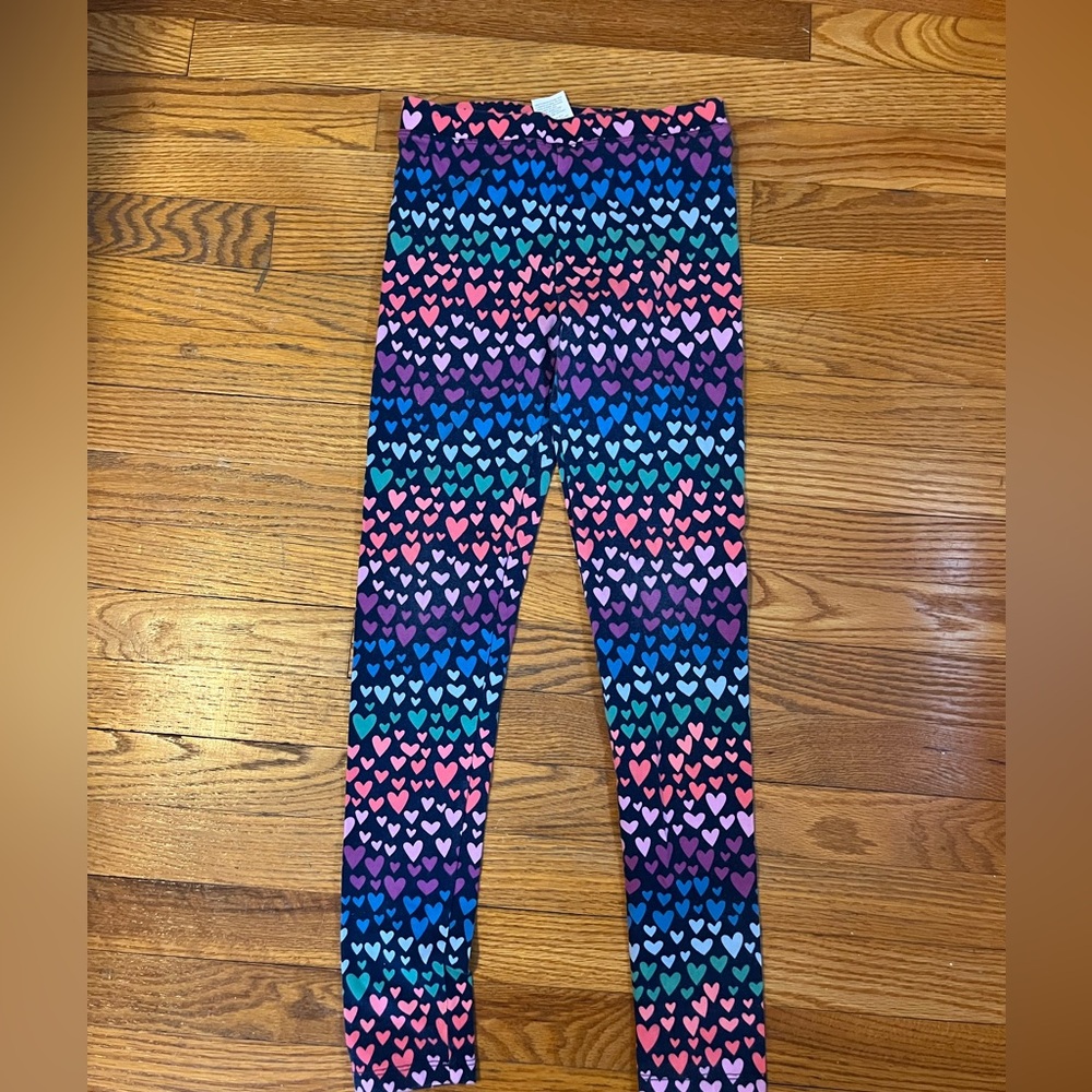 Girls J Crew Factory Heart Print Leggings Pants size 12